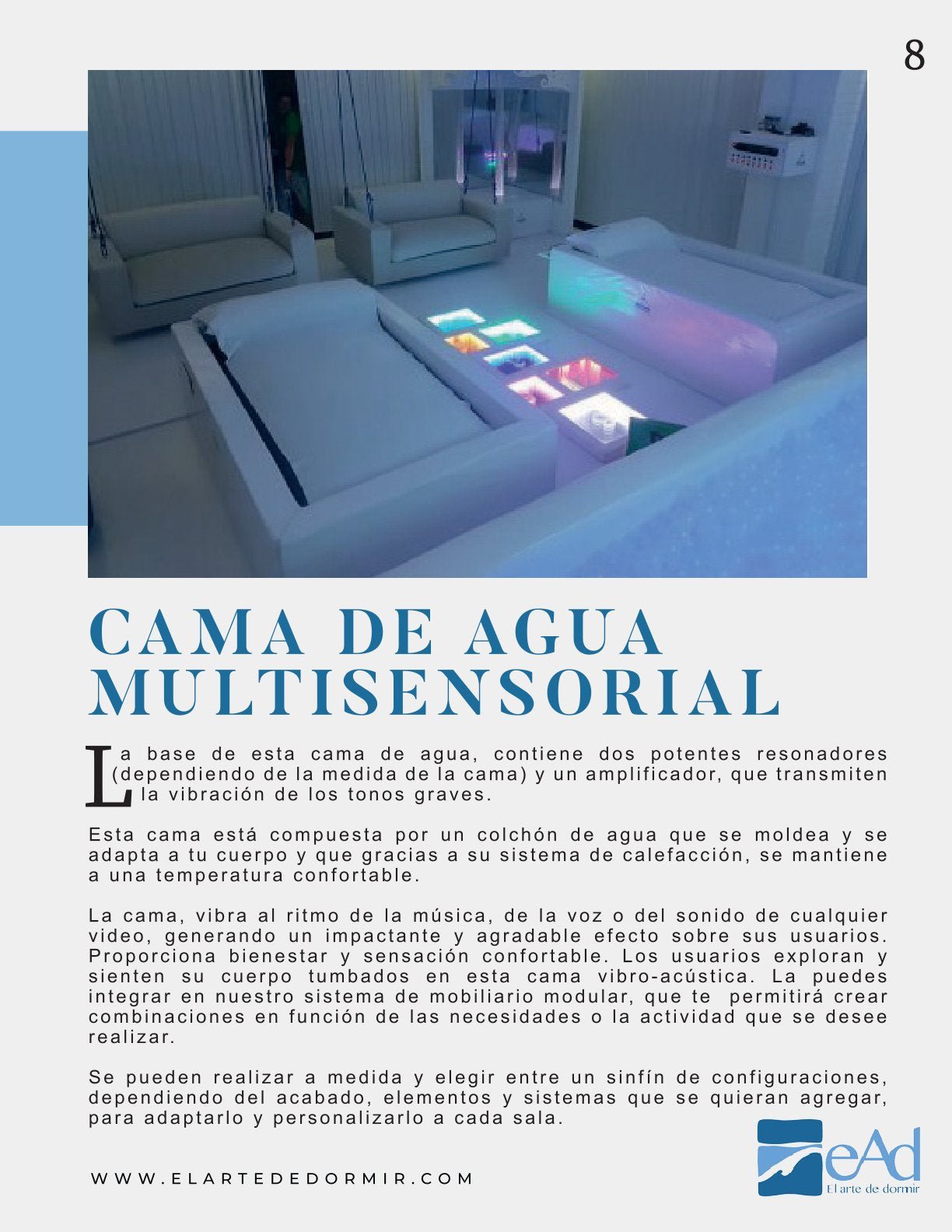 Cama de agua Multisensorial - EAD - El Arte de Dormir