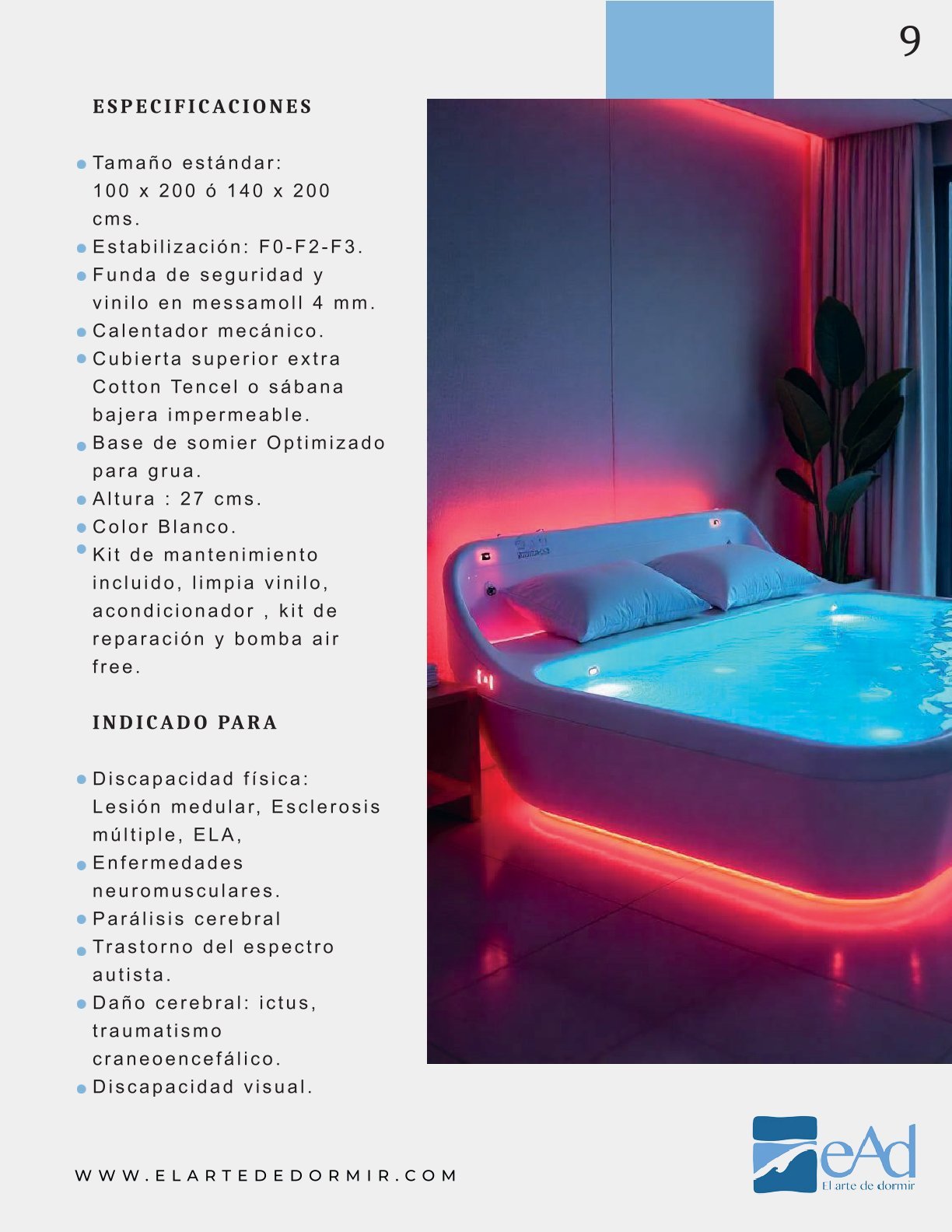 Cama de agua Spa - EAD - El Arte de Dormir