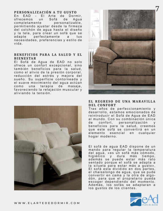 Sofá de Agua - EAD - El Arte de Dormir